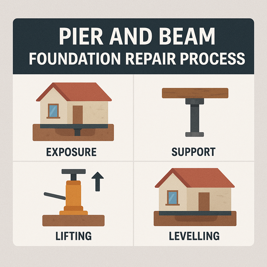 Complete guide to pier and beam foundation repair process. Expert step-by-step instructions for diagnosing, repairing, and maintaining pier and beam foundation systems.